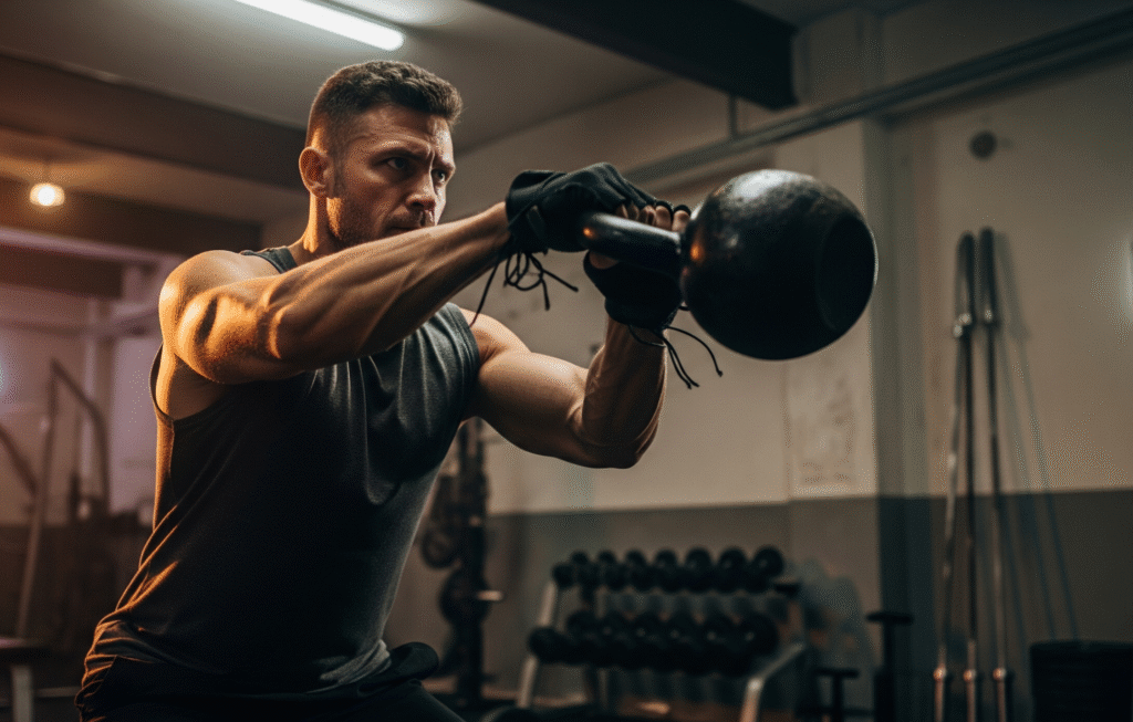 ćwiczeń z kettlebell i hantlami w domu